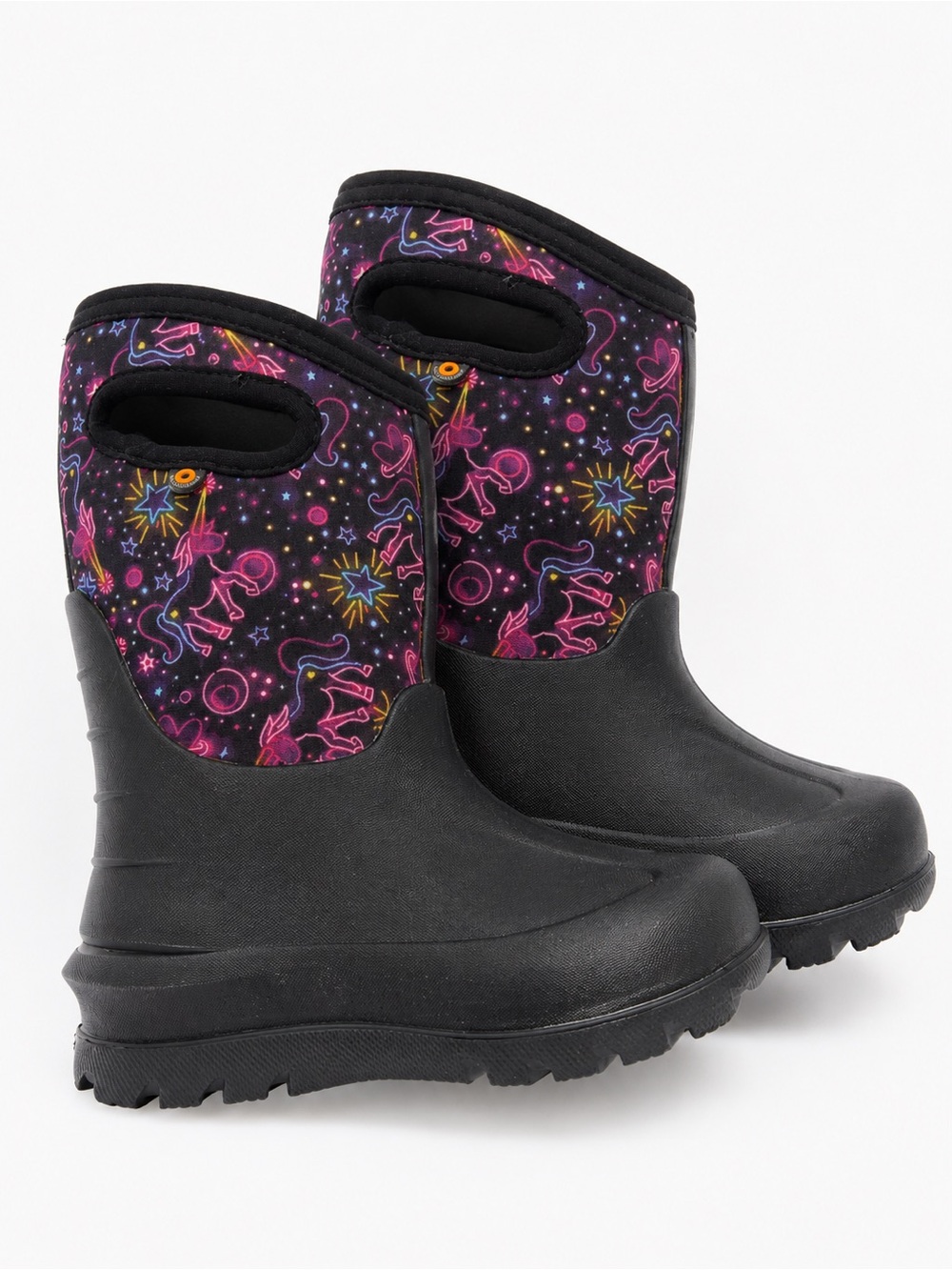 Bogs Kids Waterproof Winter Rain Boots Galaxy Space Print Black